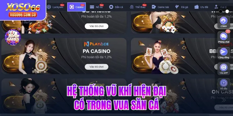 Hệ thống vũ khí hiện đại có trong Vua Săn Cá